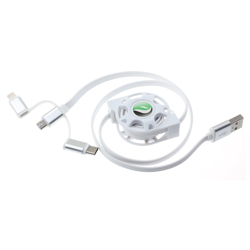 USB Cable, Cord Power Charger Retractable - AWR29