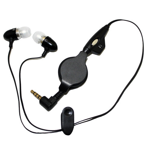 Retractable Earphones, Headset Handsfree Mic Headphones Wired - AWC63