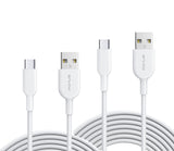 6ft and 10ft Long USB-C Cables, Data Sync Power Wire TYPE-C Cord Fast Charge - AWY72