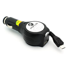 Load image into Gallery viewer, Car Charger, DC Socket Micro-USB USB Port Retractable - AWM76
